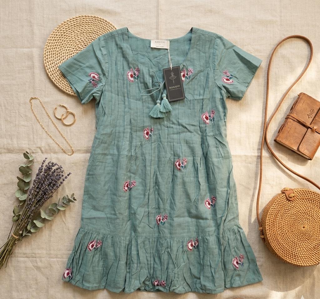 Ranishi Embroidered Cotton Dress